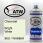 Preview: Chevrolet, Bright White, 96U / WA686H: 400ml Sprühdose, von ATW Autoteile West.